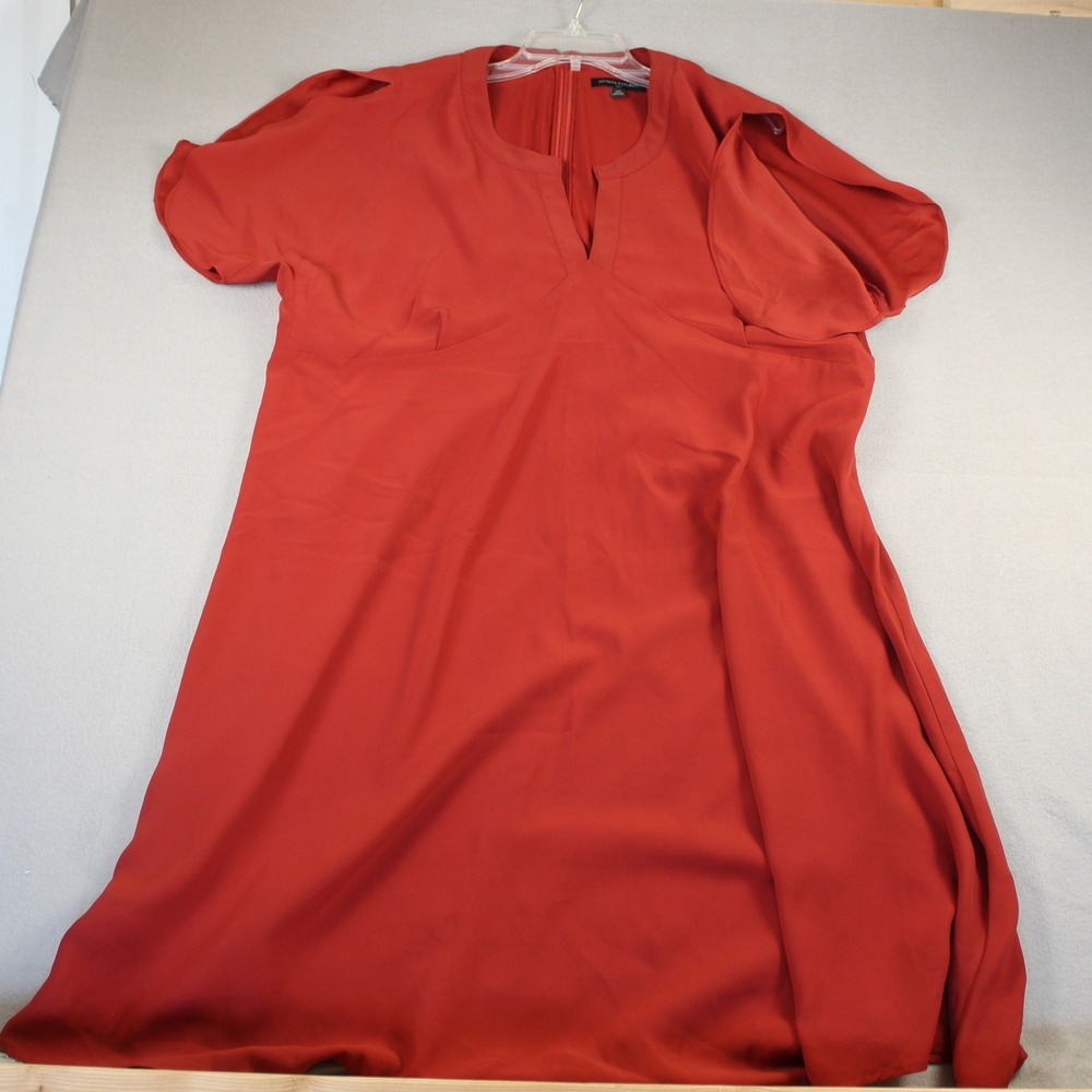 Banana Republic Split Sleeve Dress Womens 20 Red Excellent Fit and Flare 760599